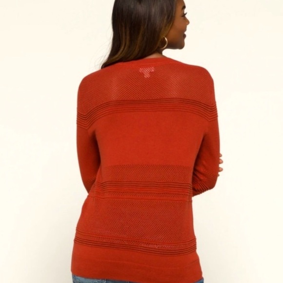 MARKET & SPRUCE Rowan Textured Cotton Blend Sweater Copper M Stitch Fix Nwt - Picture 2 of 11